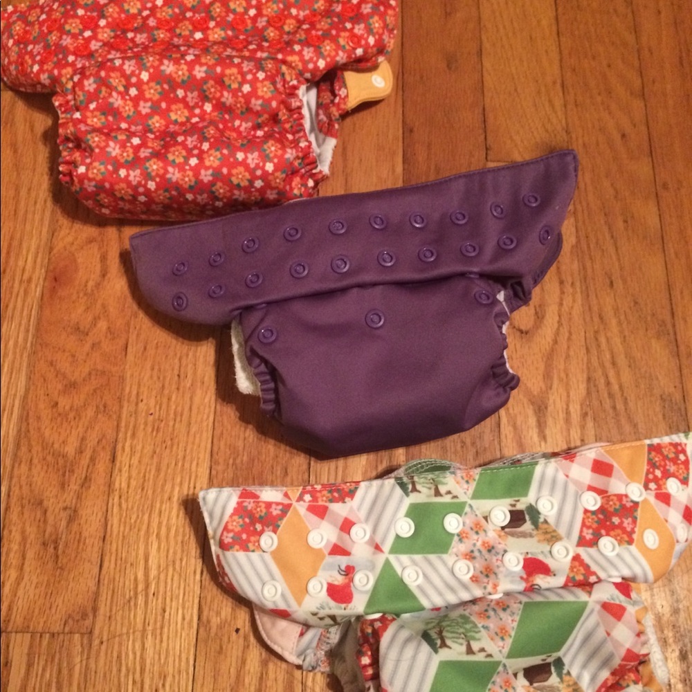 EUC BumGenius lot of 3 cloth reusable diapers AIO
